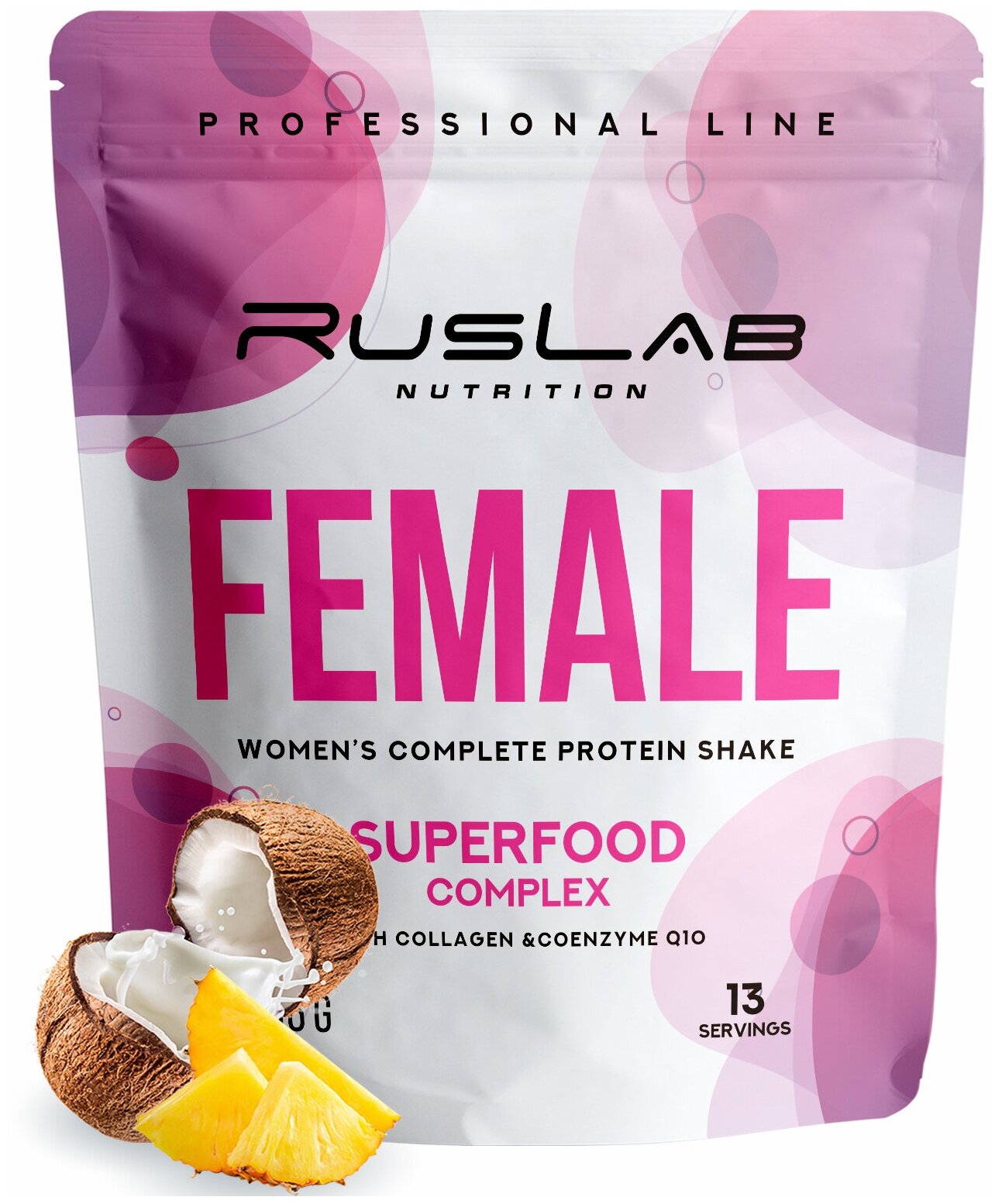 FEMALE-протеин для похудения, белковый коктейль для девушек (416 гр), вкус пина колада