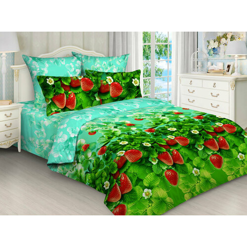 Постельное белье Евро ЭКО бязь Клубника 2572₽