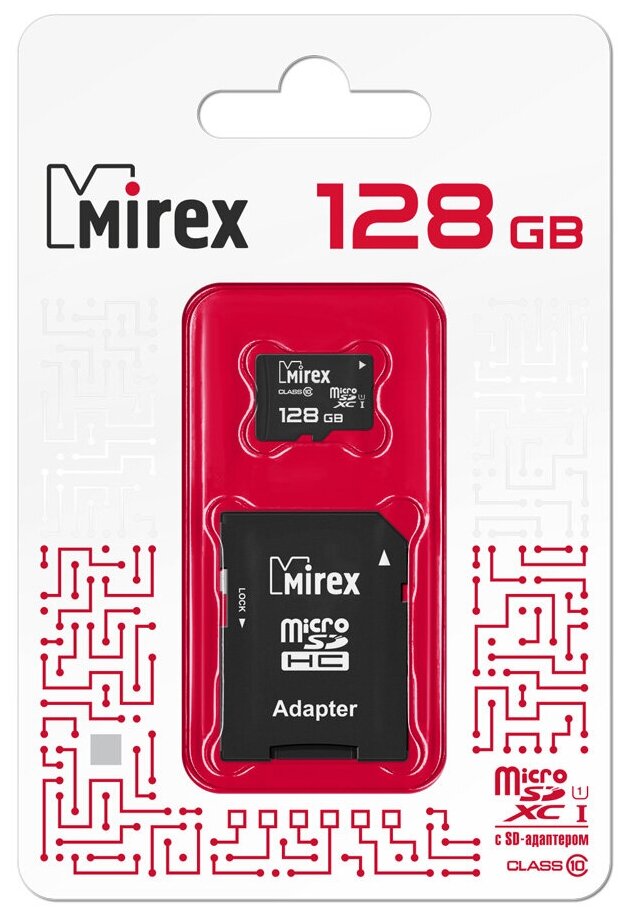 Карта памяти Mirex microSDXC 64 ГБ Class 10, V10, A1, UHS-I U1, R/W 45/25 МБ/с, адаптер на SD, 1 шт., черный - фото №8