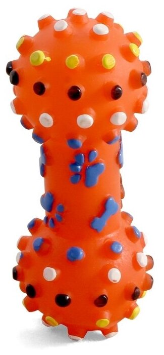 Triol игрушка для собак из винила "Гантель с шипами", 105 мм