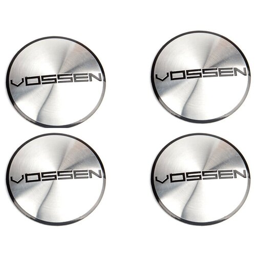 Комплект: алюминиевая эмблема на колпак диска Vossen серебро 64 мм 4 шт.