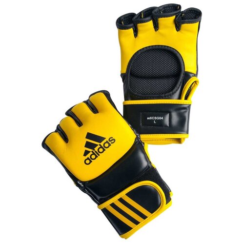 фото Перчатки adidas ultimate fight adicsg041 для единоборств рукопашного боя, mma, тхэквондо s желто-черный