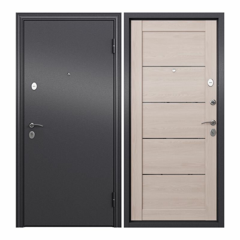 Дверь входная Torex для квартиры металлическая Flat-XL, 950х2050 правый, тепло-шумоизоляция, антикоррозийная защита, замки 4-го класса, серый/бежевый - фотография № 1