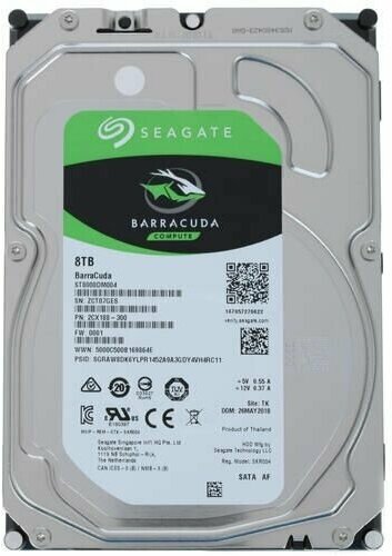 Жесткий диск Seagate Barracuda ST8000DM004, 8ТБ, HDD, SATA III, 3.5"