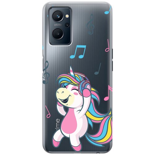 Силиконовый чехол с принтом Musical Unicorn для Realme 9i / Рилми 9и силиконовый чехол с принтом rainbow unicorn для realme 9i рилми 9и