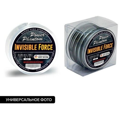 фото Леска power phantom invisible force clear, диаметр 0.28 мм, тест 8.5 кг, 100 м