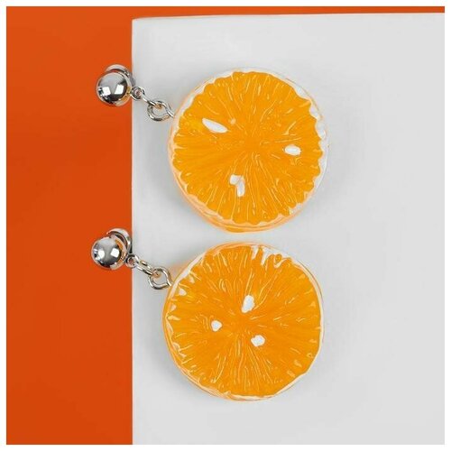 Серьги , желтый колечко лисичка апельсинка