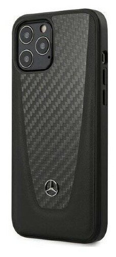фото Чехол CG Mobile Mercedes Dynamic Genuine leather & Real cabon Hard для iPhone 12 Pro Max, цвет Черный (MEHCP12LACABK)