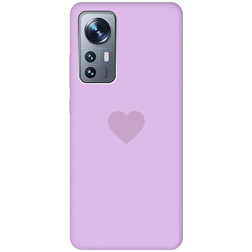 Силиконовый чехол на Xiaomi 12, 12X, Сяоми 12, 12Х Silky Touch Premium с принтом Heart сиреневый силиконовый чехол на xiaomi redmi 12 сяоми редми 12 silky touch premium с принтом heart сиреневый