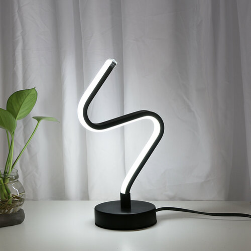 Настольная лампа，Osairous，659247, Z - образное, алюминиевое, черное, European Commission Line, белый свет, 7 Вт