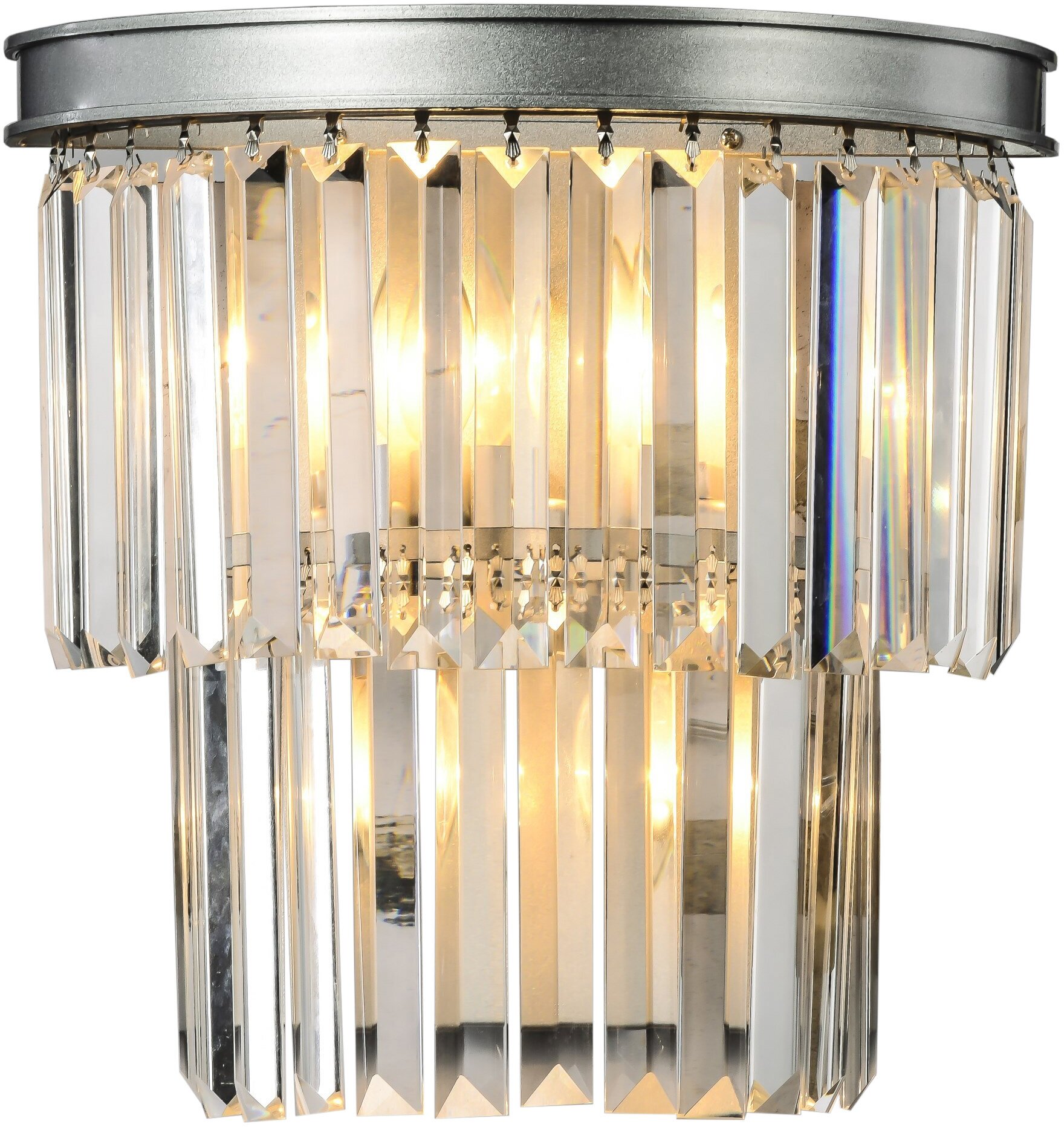 Светильник, бра Mak-interior "Odeon silver wall", серебристый со стеклами — фото 1