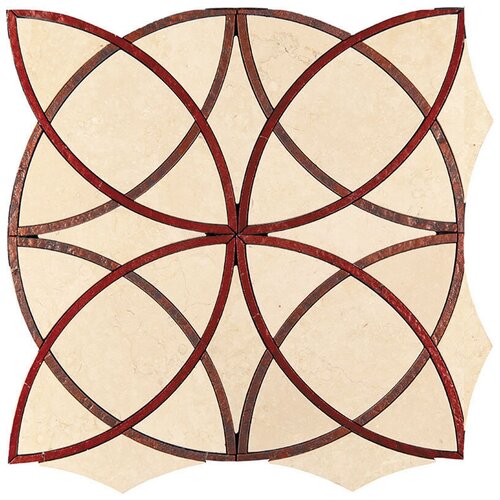Итальянская мозаика мрамор Skalini ACM-Y-5-3 бежевый светлый круг овал октагон глянцевый