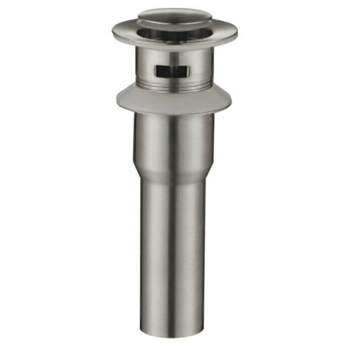 Донный клапан для накладных раковин с системой Клик-клак с переливом, нержавеющая сталь, BelBagno BB-PCU-02-IN Сатин