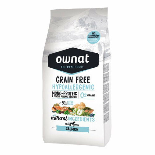 Grain Free Hypoallergenic Корм Ownat сухой гипоаллергенный для собак с лососем, 3 кг