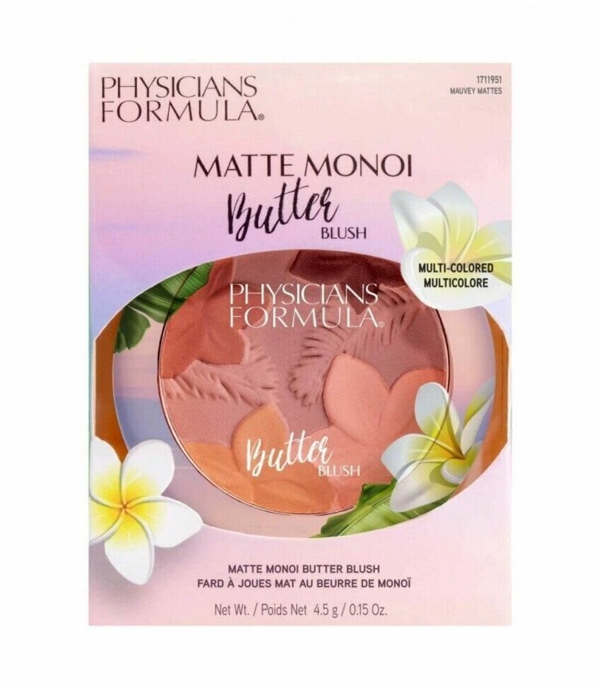 Румяна, Physicians Formula, Matte Monoi Butter Blush, тон Лиловый матовый, 4,5 г