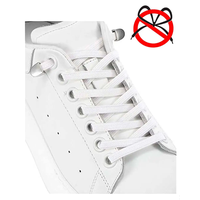 Белые Эластичные шнурки для обуви без завязок / плоские шнypки с металлической застежкой / ленивые шнурки / удобные шнypки