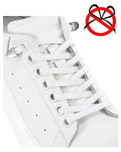 Белые Эластичные шнурки для обуви без завязок / плоские шнypки с металлической застежкой / ленивые шнурки / удобные шнypки