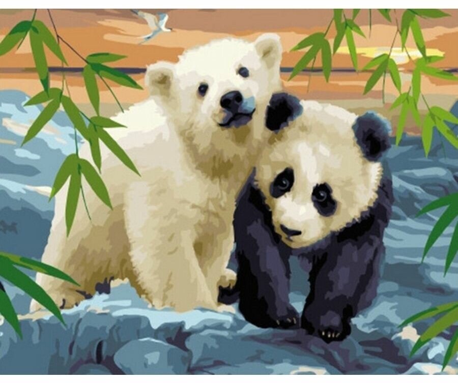 Картина по номерам Медвежонок с пандой 40х50 см Art Hobby Home