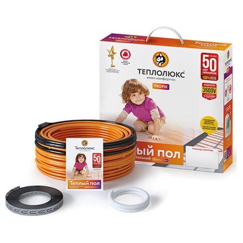 Теплый пол электрический кабель нагревательный Теплолюкс Tropix ТЛБЭ 500 м900 Вт 9408₽