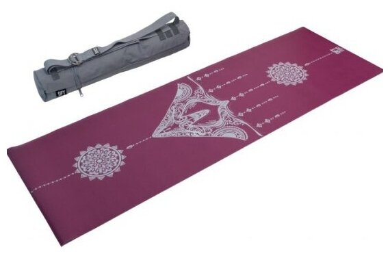 Коврик для йоги и фитнеса Original Fit.tools для йоги 2.5 мм пурпурный в сумке с ремешком для йоги