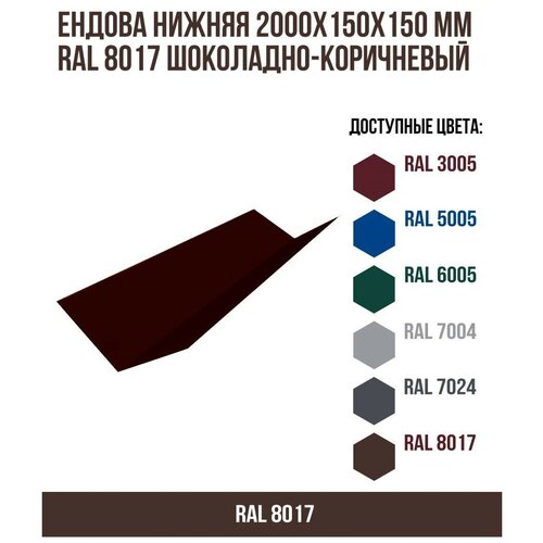 Ендова нижняя 2000х150мм RAL 8017 Шоколадно-коричневый