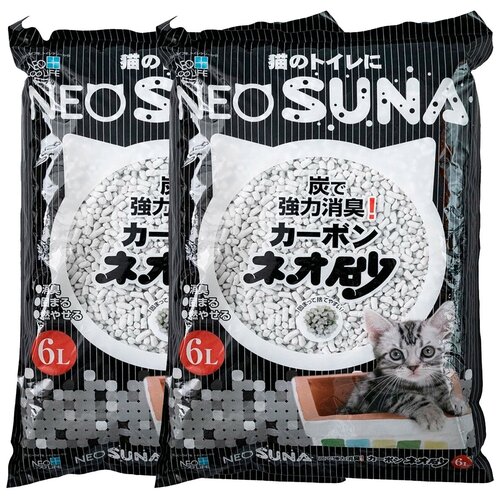 Neo Loo Life Neo Suna наполнитель комкующийся для туалета кошек с активированным углем (6 + 6 л)
