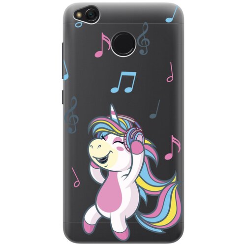 Силиконовый чехол с принтом Musical Unicorn для Xiaomi Redmi 4X / Сяоми Редми 4Х силиконовый чехол на xiaomi redmi 4x сяоми редми 4х с 3d принтом avo karate прозрачный