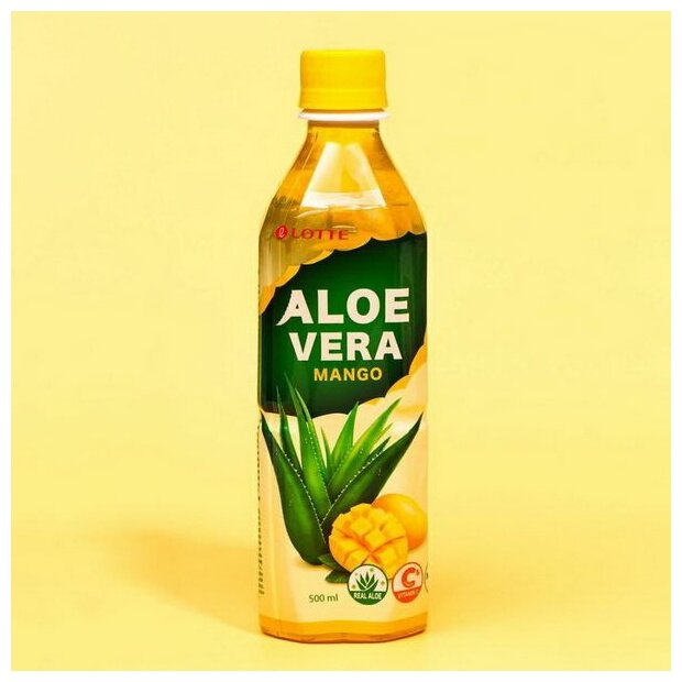 Напиток Lotte Aloe Vera Манго сокосодержащий с мякотью алоэ 500мл - фото №3