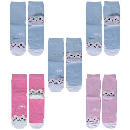 Носки ХОХ 5 пар, размер 20-22, мультиколор носки юстатекс для девочек нескользящие 5 пар размер 20 22 мультиколор