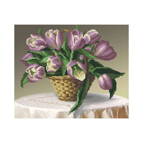 Канва/ткань с рисунком М. П. Студия Г-046 Тюльпаны . белые тюльпаны м 005
