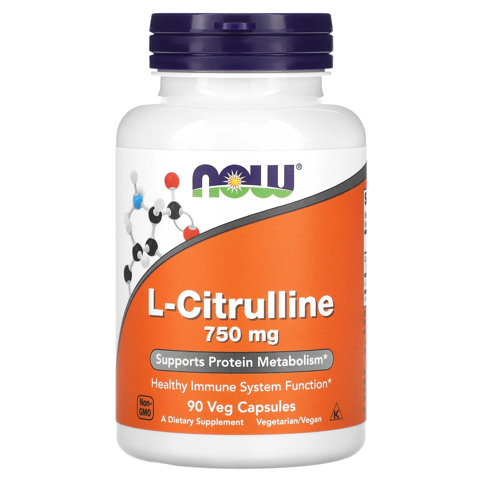 Аминокислота NOW L-Citrulline 750 mg, нейтральный, 90 шт.