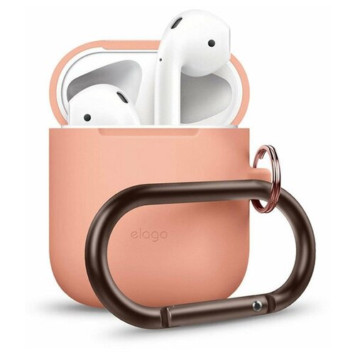 чехол elago для airpods gen 1 Чехол Elago Hang case для AirPods 1/2, оранжевый (peach)