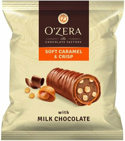 Конфеты KDV OZera Caramel&Crisp из нежного пралине с хрустящими бисквитными шариками, 500 г