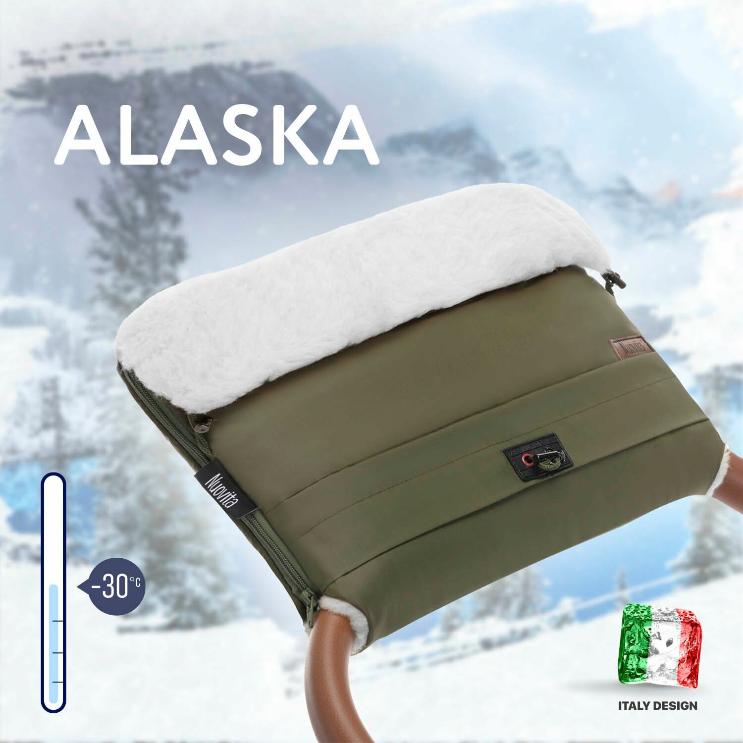 Муфта меховая для коляски Nuovita Alaska Bianco (цвета в ассорт.) - фото №3