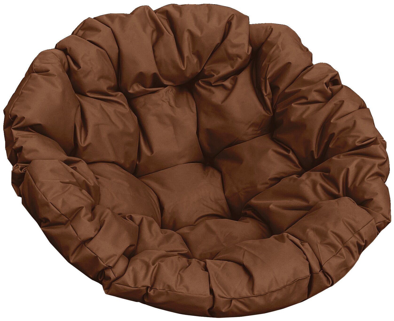 Кресло m-group папасан пружинка ротанг серое, коричневая подушка - фотография № 6