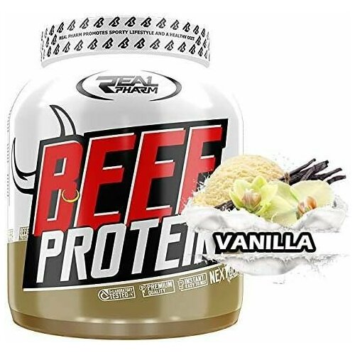 Говяжий протеин гидролизат Real Pharm Beef Protein 1800г (Ваниль) / Белковая добавка для похудения и набора мышечной массы
