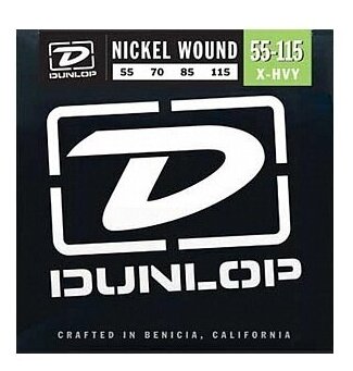 Комплект струн для бас-гитары, никелированные, Extra Heavy, 55-115, Dunlop DBN55115