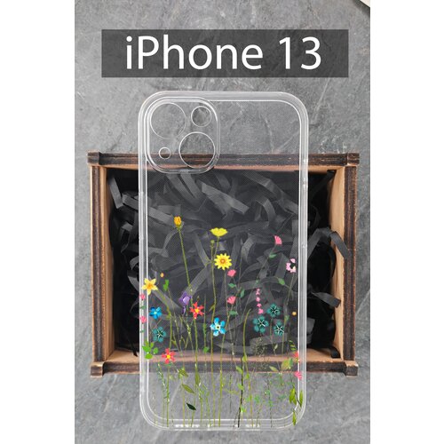 Силиконовый чехол Полевые цветы для iPhone 13 / Айфон 13