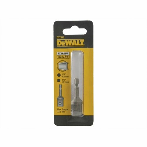 Адаптер для ударного гайковерта внутренний шестигранник DEWALT DT7512, 1/4 дюйма, – внешний квадрат 1/2 дюйма