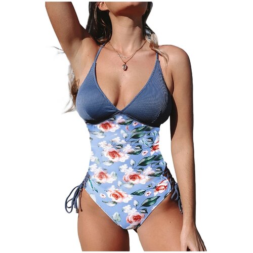 фото Купальник слитный vitoricci, размер 48, голубой