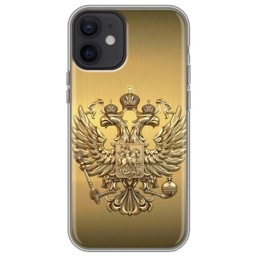 Дизайнерский силиконовый чехол для Iphone 12 Mini Флаг и герб России