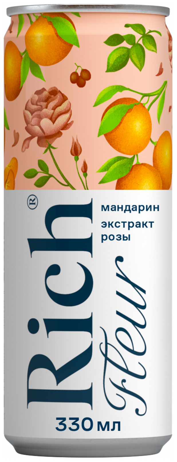 Напиток сокосодержащий Rich Fleur из винограда, лимонов и мандаринов с ароматом розы 0,33л - фотография № 2