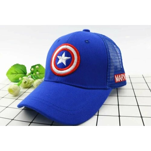 фото Бейсболка , размер 50-56, белый, синий нет бренда