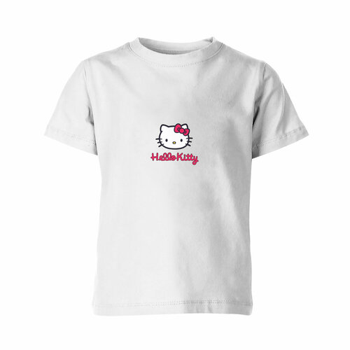 футболка детская летняя с коротким рукавом hello kitty Футболка Us Basic, размер 12, белый