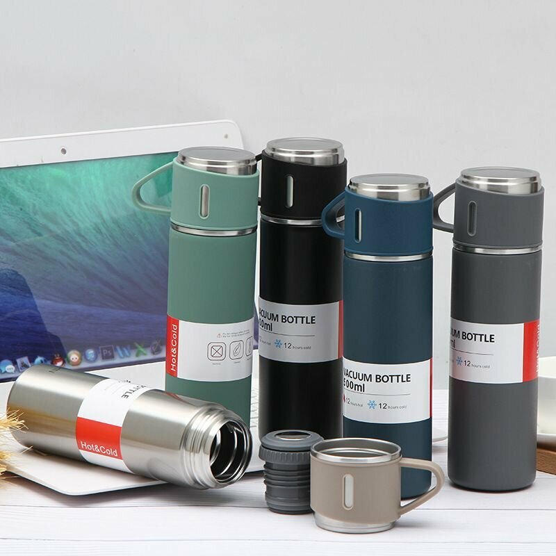 Термос Vacuum Flask Set 500 мл, розовый - фотография № 6