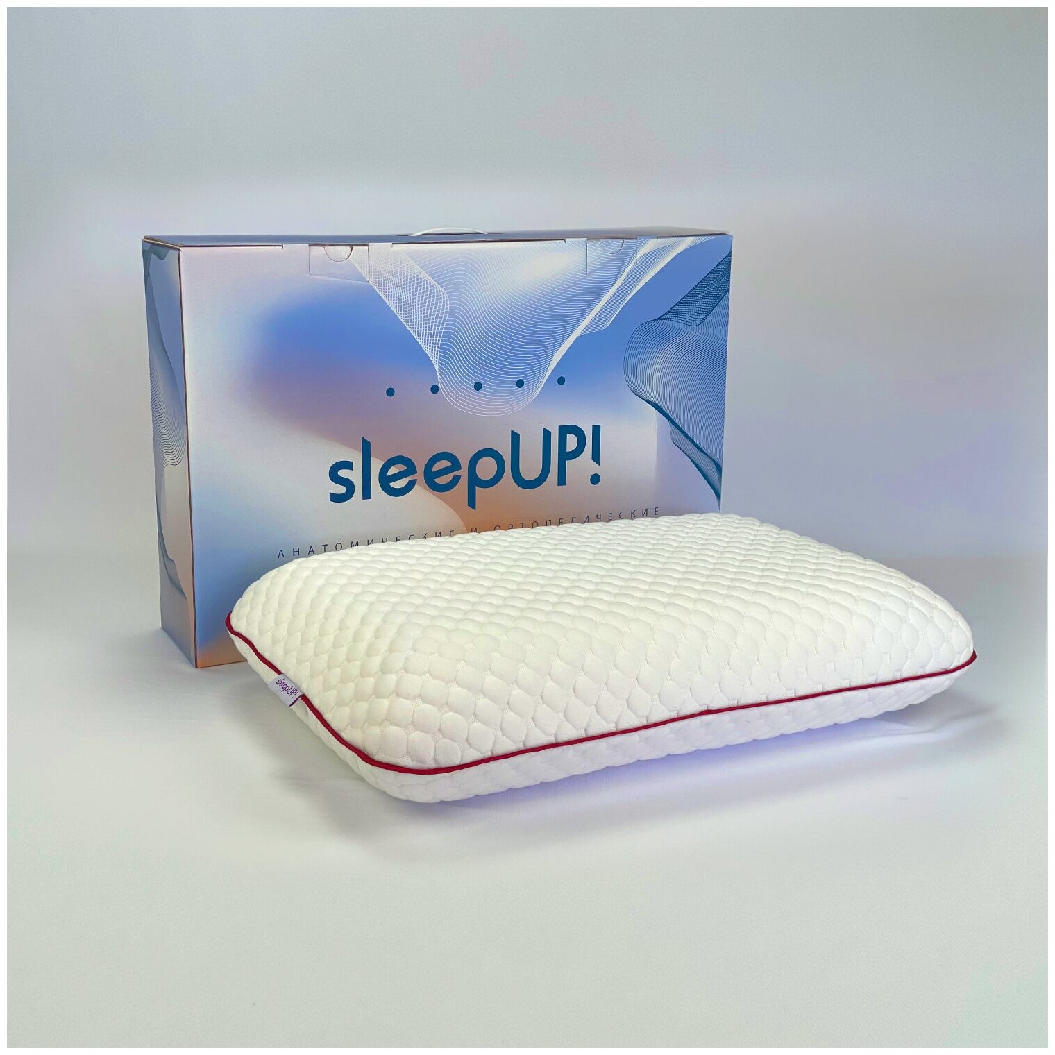 Анатомическая подушка SleepUp Soft M с эффектом памяти для сна - фотография № 1