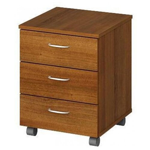 Тумба подкатная «Бюджет», 398×406х521 мм, 3 ящика, орех французский