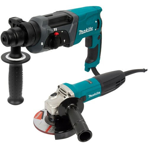 Набор сетевого инструмента Makita DK0120, УШМ GA5030 и перфоратор HR2470 набор перфоратор и ушм makita dk0120