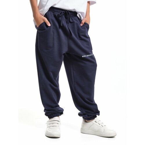 Брюки Mini Maxi, размер 128, синий брюки джоггеры для мальчика mini maxi модель 7615 цвет синий размер 128