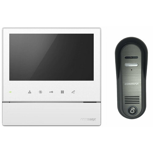 Комплект видеодомофона и вызывной панели COMMAX CDV-70H2 (Белый) / 4CPN3 комплект видеодомофона и вызывной панели commax cdv 70h2 синий 4cpn3